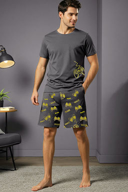 Antrasit Regular Fit Bask_l_ _ortlu Pijama Tak_m_ TMNSS25PT00060