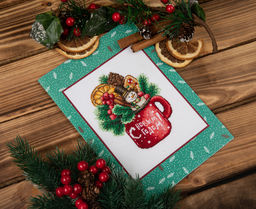 Набор для вышивания PANNA OT-7361 Открытка. Новогодняя кружка 11.5 х 14.5 см