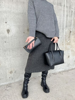 Женская кожаная сумка с клатчем 509286 Блек