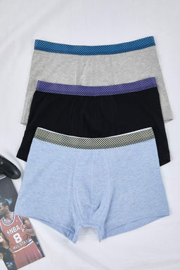 TRENDYOL MAN Lacivert 3lu Paket Duz Boxer TMNAW20BX0063 - Trendyolmilla фото 23