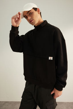 TRENDYOL MAN Limited Edition Tas Oversize/Genis Kesim Etiketli Ici Polar/S?cak Tutan Sweatshirt TMNAW24SW00228 - Trendyolmilla фото 15