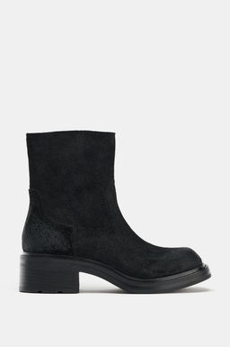 LEATHER ANKLE BOOTS WITH SQUARE TOE
