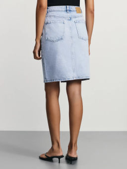 Джинсовая юбка миди с разрезом спереди / Zarina  фото 5