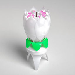 Цена за 2 шт. Свеча для торта музыкальная «Тюльпан», крутящаяся, белая, 14.5×6 см