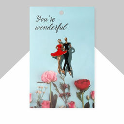 Брошь «Танцоры» пара, цвет красно-чёрный в золоте