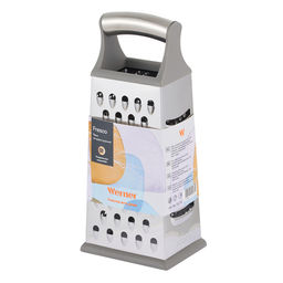 51174 WERNER Тёрка четырёхсторонняя FRESCO, 25 см, с противоскользящим основанием. Цвет: серый. Материал: нержавеющая сталь, пластик, термопластичная резина.  фото 3