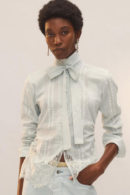 CAMISA ENCAJE LAZADAS LIMITED EDITION / Verde agua - Zara фото 2