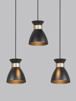 Светильник подвесной TR8469, 3хE27, 60 Вт, 55×13.5×100 см, чёрный