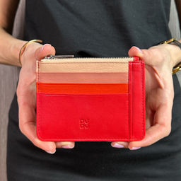 Итальянский кожаный кардхолдер DuDu серии Tiago | огненно-красный - Dudubags фото 3