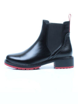 01-CA169-21B100M BLACK Ботинки демисезонные женские (натуральная кожа, байка)