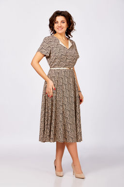 Платье Swallow 836 бежевые камушки на чёрном фото 7