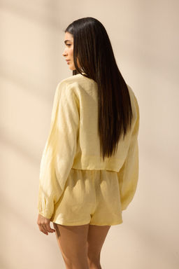 TRENDYOLMILLA Siyah Dokuma %100 Keten Plaj Sort TBESS25SR00013  фото 17