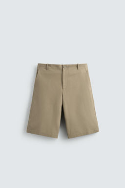 BERMUDA RELAXED FIT ALGOD?N - LINO / tostado