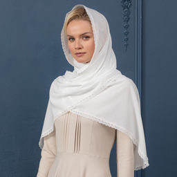 Палантин 180 х 50 см Торжество, цвет молочный