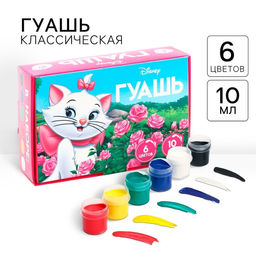 Цена за 2 шт. Гуашь 6 цветов по 10 мл, «Кошечка»