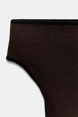 TOP ENTALLADO VIVOS CONTRASTE / Marr?n oscuro - Zara фото 8