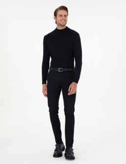 Siyah Slim Fit Kanvas Pantolon