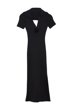 Siyah Y?rtmacl? Triko Elbise TWOSS24EL01004 - Trendyolmilla фото 6