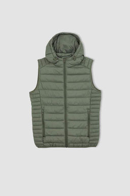 Пуховик Slim Fit с капюшоном - Defacto фото 10