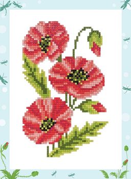 Кристальная (алмазная) мозаика ФРЕЯ ALVS-008 мини-картина Маки 14 х 19.5 см