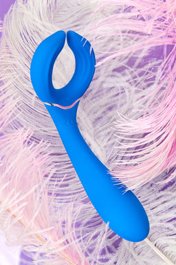 Многофункциональный вибратор LEroina Whally, силикон, голубой, 18,5 см
