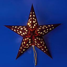 ULD-H4545-005/STA/2AA WARM WHITE IP20 RED STAR Фигура светодиодная Красная звезда на батарейках 2AA (не в/к), 45х45см. Подвесная. 5 светодиодов. Теплый белый свет. Провод прозрачный. TM Uniel