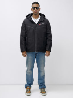 Куртка спортивная мужская зимняя большого размера черного цвета 66616Ch - Wonderrman фото 2