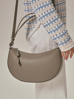 Сумка женская сэддл Azaro 31042 серо-коричневый