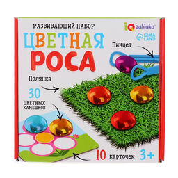 Развивающий набор Цветная роса, 30 камешков, полянка, по методике Монтессори, 3+ - Iq-zabiaka фото 8