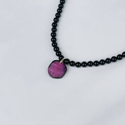 Бусы мужские из Турмалина и Корунда 70 см