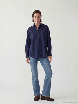 ?izgili Oversize Kad?n G?mlek