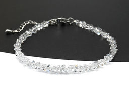 Браслет из циркона огранка 4мм цвет хрусталь, 17см