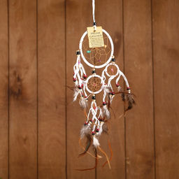 Ловец снов «Пять колец», 14×0.5×40 см, белый