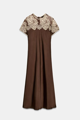 ZW COLLECTION LIMITED EDITION SATIN LACE DRESS - Zara фото 4