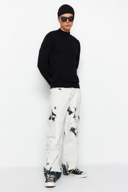 TRENDYOL MAN Ekru Slim Fit Pamuklu Yar?m Bal?kc? Yaka %100 Pamuk Basic Kazak TMNAW22KZ1293 - Trendyolmilla фото 8