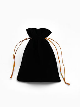Набор мешочков бархатных 50 шт., 9*12, цвет чёрный с золотым шнурком (710783)