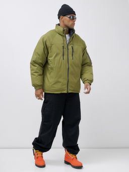 Куртка двухсторонняя мужская молодежная зимняя зеленого цвета 25308Z - Mtforce фото 4