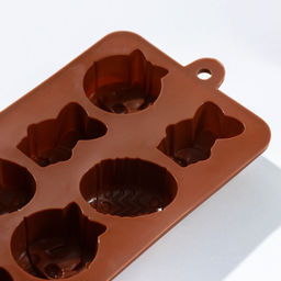 Форма для шоколада Доляна Зайки, силикон, 20.7?10.6?3 см, 8 ячеек, коричневая  фото 3