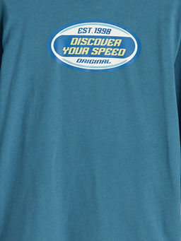 Bisiklet Yaka Bask?l? Erkek ?ocuk Ti??rt