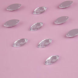 Цена за 3 шт. Стразы пришивные «Лепесток», лодочка, из органического стекла, 7×15 мм, 50 шт., белые