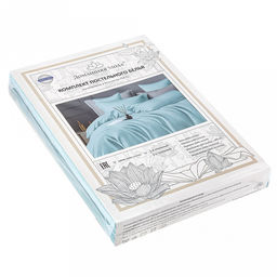 Постельное белье, комплект Дуэт (семейный) Нежная бирюза 5 предметов: 2 пододеяльника на пуговицах 145х215см, евро-простыня 220х240см, 2 наволочки 70х70см с клапаном-запахом, сатин 135г/м2, хлопок 100%, упаковка классическая ПВХ 34,5х41см, Домаш - Домашняя Мода фото 3