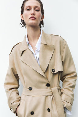 FAUX SUEDE TRENCH COAT - Zara фото 4