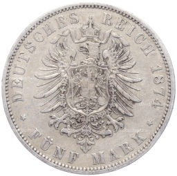 5 марок 1874 года A Германия (Пруссия)