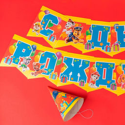 Посуда одноразовая бумажная для праздника С днем рождения!, на 6 персон, 19 предметов, Щенячий патруль - Simaland фото 15