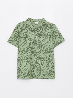 Polo Yaka Bask?l? K?sa Kollu Erkek ?ocuk Ti??rt