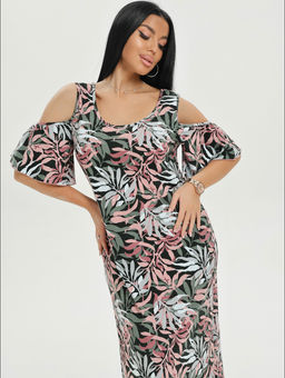 Новелла платье женское (листья ментол)