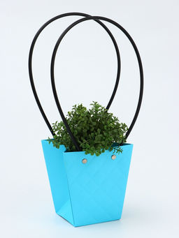 Цена за 10 шт. Сумка для цветов тиснение голубой влагостойкая, 12x12-8x8-12.5 см - UPAK LAND фото 4