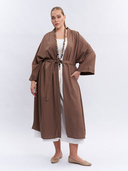 Кардиган льняной длинный TKA04052BEG18