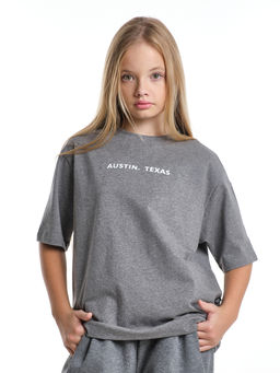 Футболка с принтом 22-7613 светло-серый меланж - Mini maxi фото 7