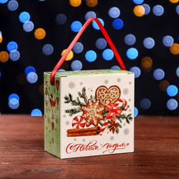 Цена за 5 шт. Подарочная коробка Новогодний аромат, 11 х 6 х 11 см